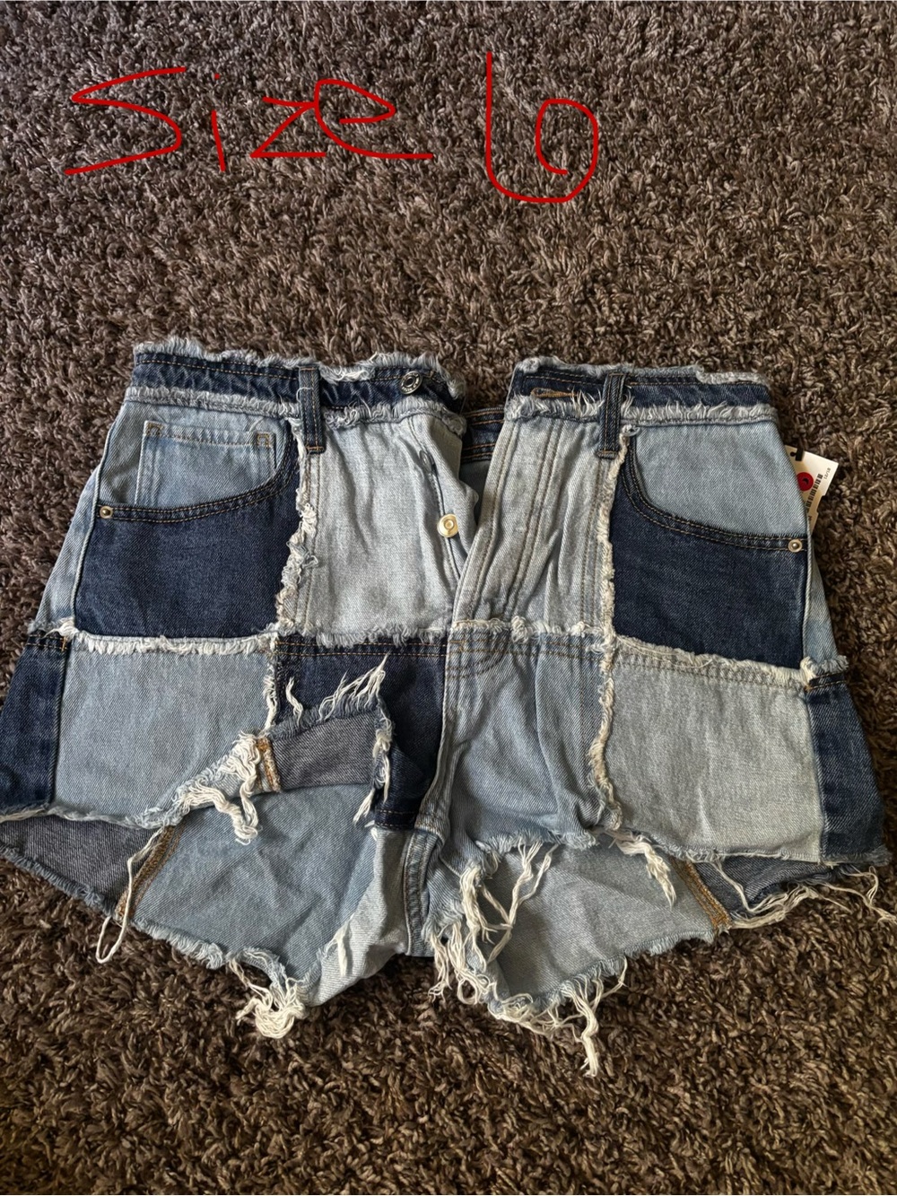 wild fable Patchwork Two-Tone Denim Jean Shorts